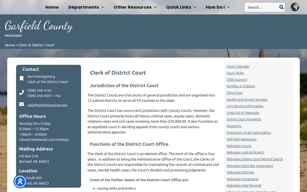 Garfield County arrest warrant search District Court records