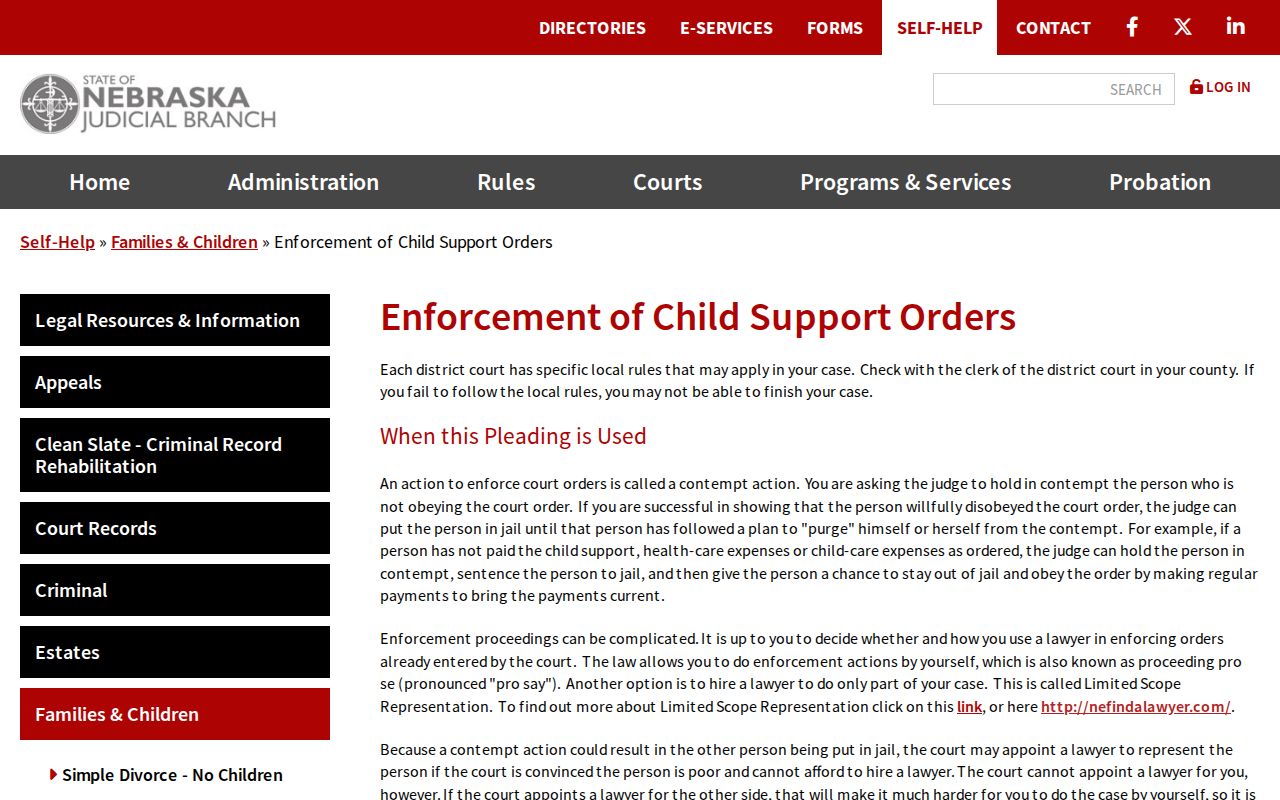 Garfield County bench warrant search child support process