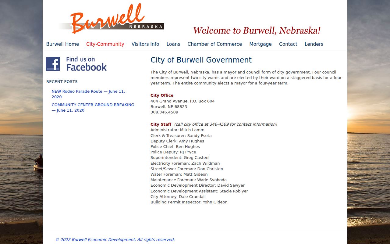Garfield County municipal warrant older Burwell city office page