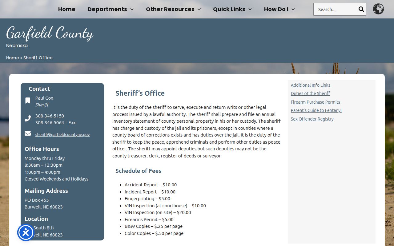 Garfield County outstanding warrants sheriff contact page